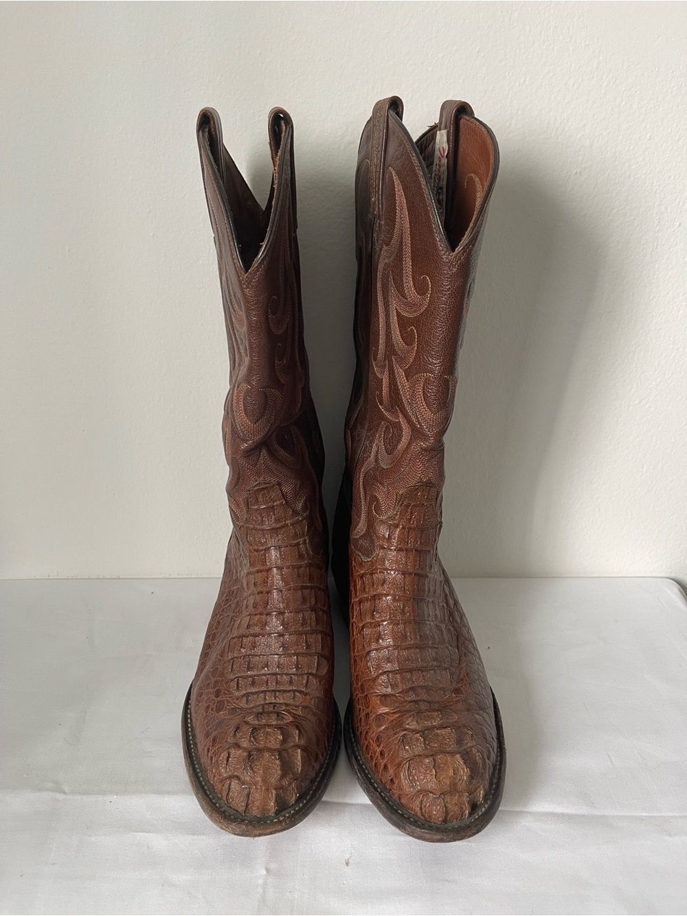 Tony Lama Brown Caiman Western Cowboy Boots